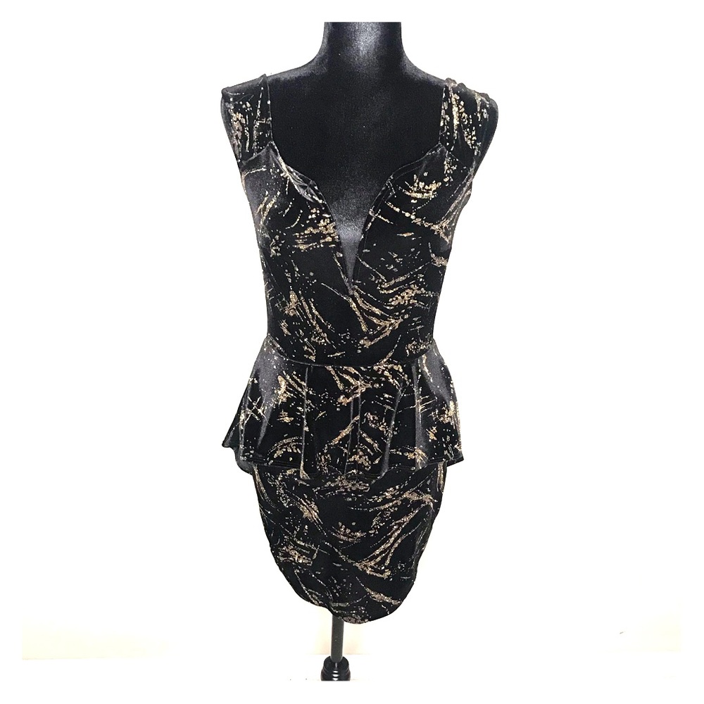 Black dress with gold sparkles
